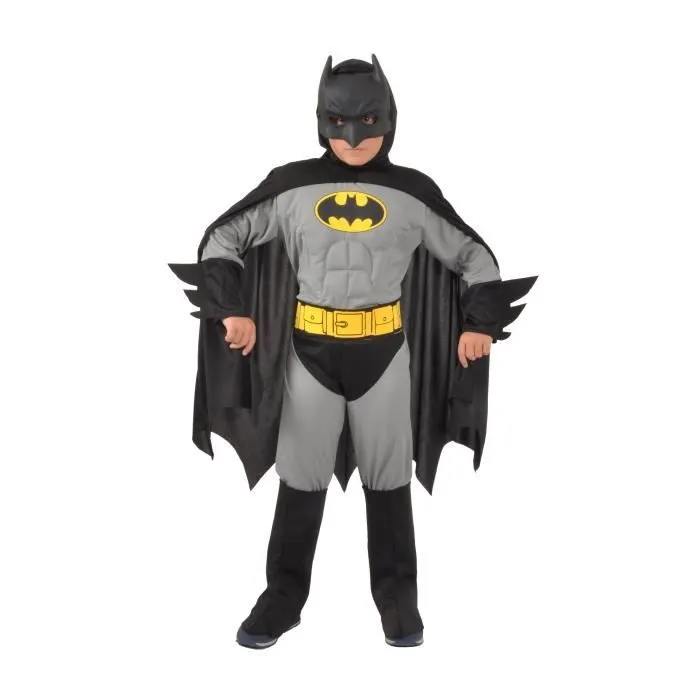 Déguisement garçon Batman Classic officiel DC Comics (Taille 3-4 ans) avec muscles rembourrés-0