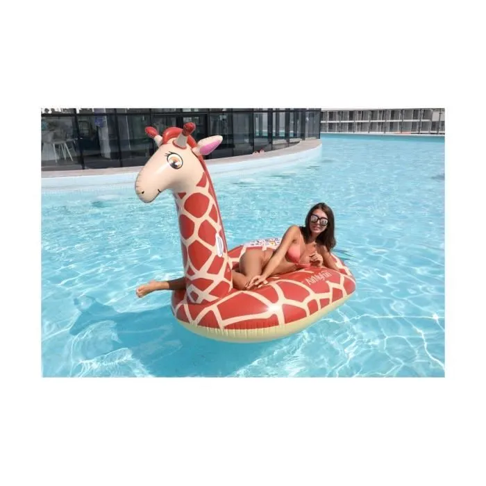 Bouée Gonflable XXL Chevauchable - Giraffe - 140x140x105cm - Piscine & Plage-3