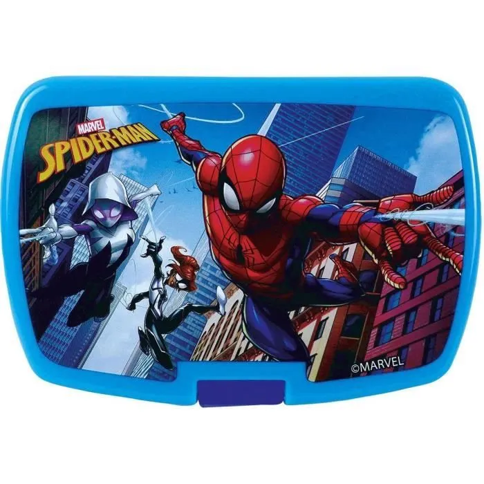 Lot vaisselle - FUN HOUSE - SPIDERMAN - Verre, assiette Ø22 cm et Ø16 cm, couverts, gourde et boite goûter-7