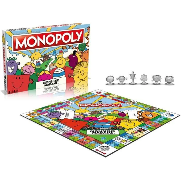 Monopoly Monsieur Madame - Jeu de société - WINNING MOVES - Monopoly mettant en vedette les personnages de Monsieur Madame.-1