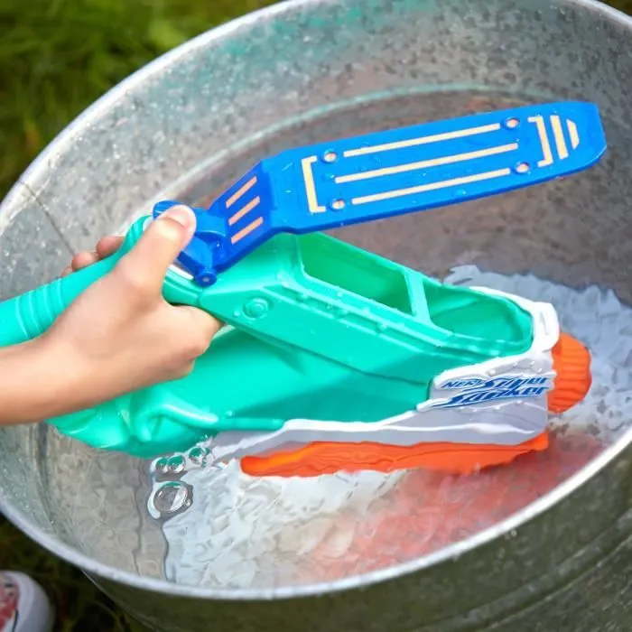 Pistolet à Eau Nerf Super Soaker Splashmouth - 2 Modes de Tir - Réservoir 591ml - Bleu-2