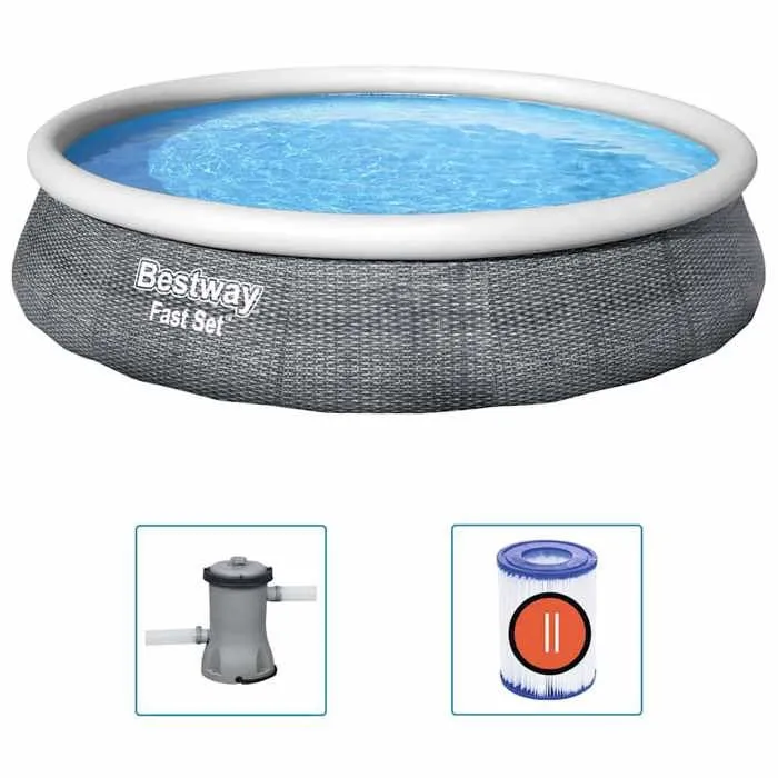 Bestway Ensemble de piscine gonflable Fast Set avec pompe 396x84 cm, piscine, piscine à installation rapide, piscine hors 3202552-1