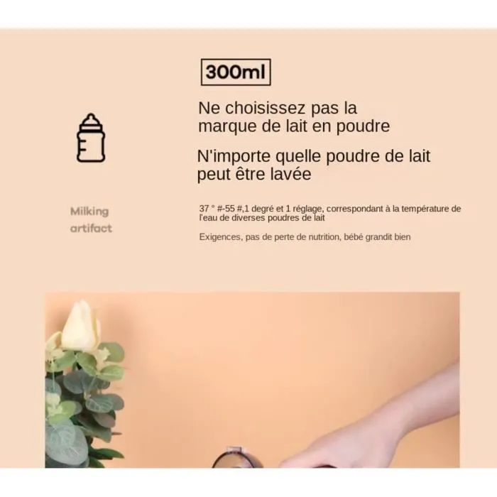 Chauffe-Eau portatif,Chauffe-Eau Portable pour Formule bébé Capacité de 300 ML,Chauffe biberon Nomade sans Fil-1