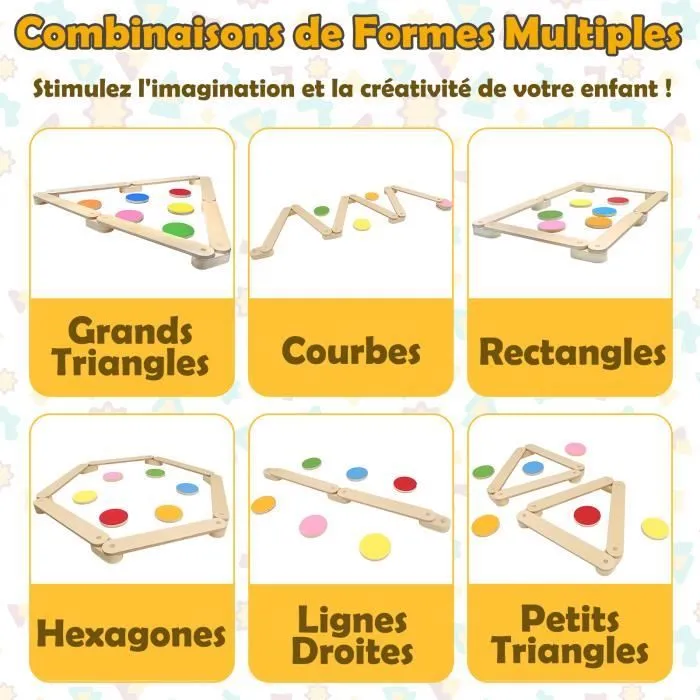 Poutre d'équilibre en bois pour enfants - LZQ - Balance Board - Jouet Montessori-2