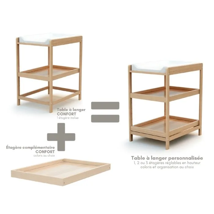 Table à langer AT4 - 73 x 54 x 89cm - Bois-2