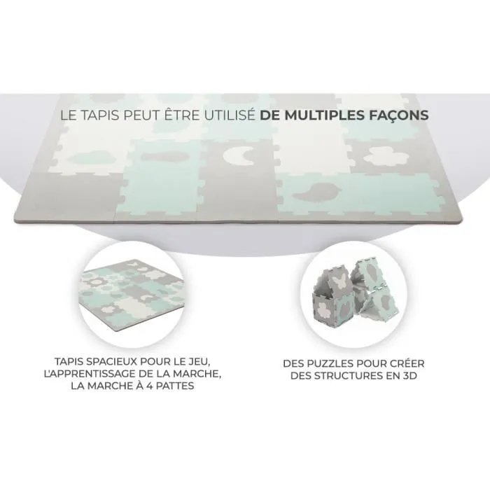 Tapis mousse puzzle 3D LUNO SHAPES - KINDERKRAFT - Jaune - Mixte - 165 x 185 cm-3