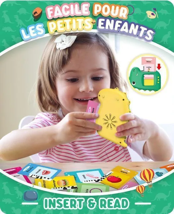Jouet Montessori avec Français Cartes 112 Feuilles de 224 Mots, Cadeaux d'anniversaire Noël pour Garçons et Filles 2 3 4 5 6 ans-1