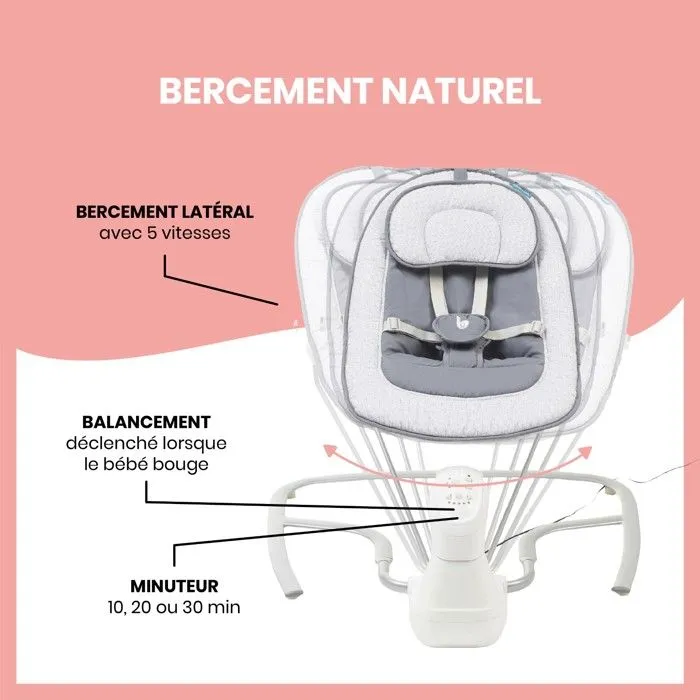 Babymoov Balancelle Électrique Bébé Swoon Light - Programmable - Arche de jeux incluse-2