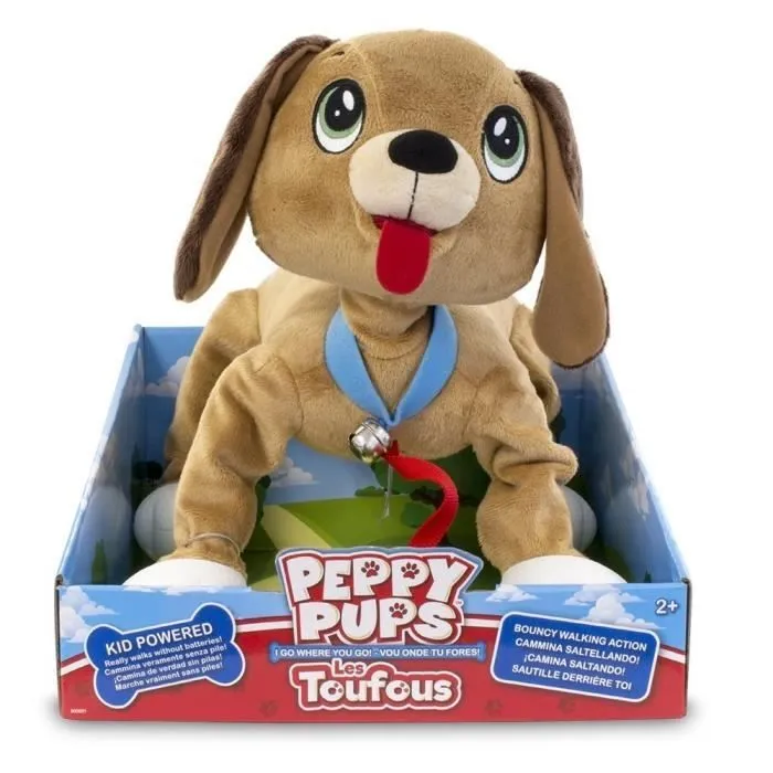LES TOUFOUS Chien Marron - Peluche Interactive-3