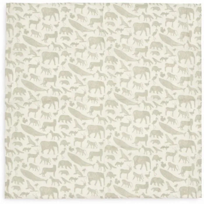 Lange gaze de Coton Small Animaux Vert Olive (3 pcs)-2