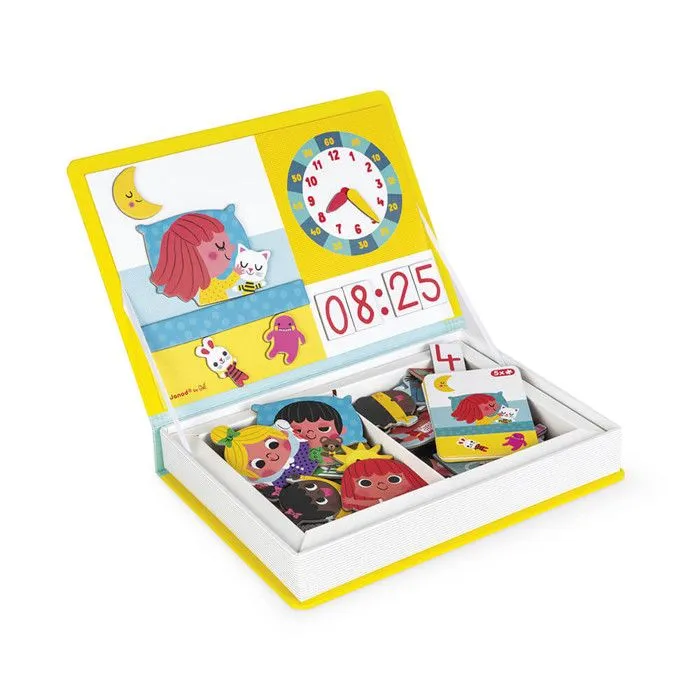 Jeu éducatif magnétique en carton - JANOD - Magnéti'book j'apprends l'heure - 75 magnets - Dès 3 Ans-2