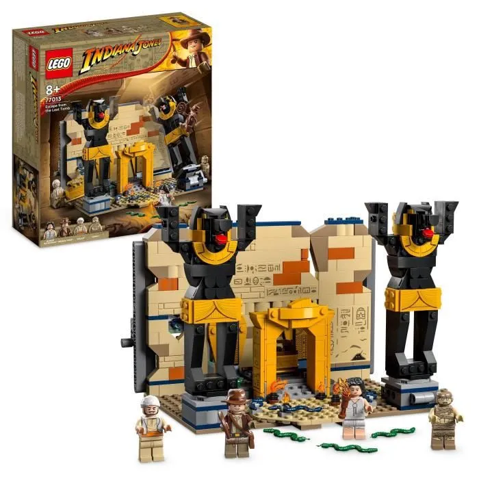 LEGO® Indiana Jones 77013 L’Évasion du Tombeau Perdu, Jouet Les Aventuriers de l'Arche Perdue