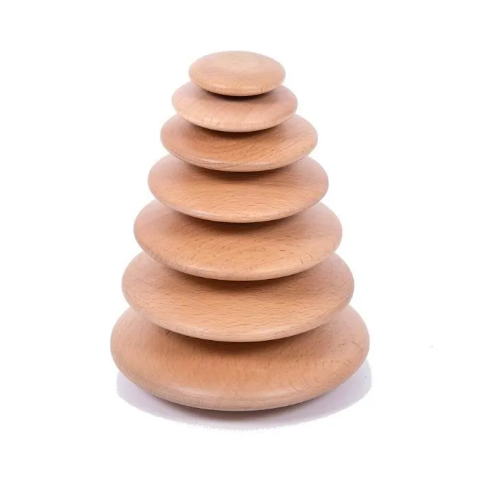 TickiT 73424 Lot de 7 Boutons Bois Naturel Ouvert 6471-0