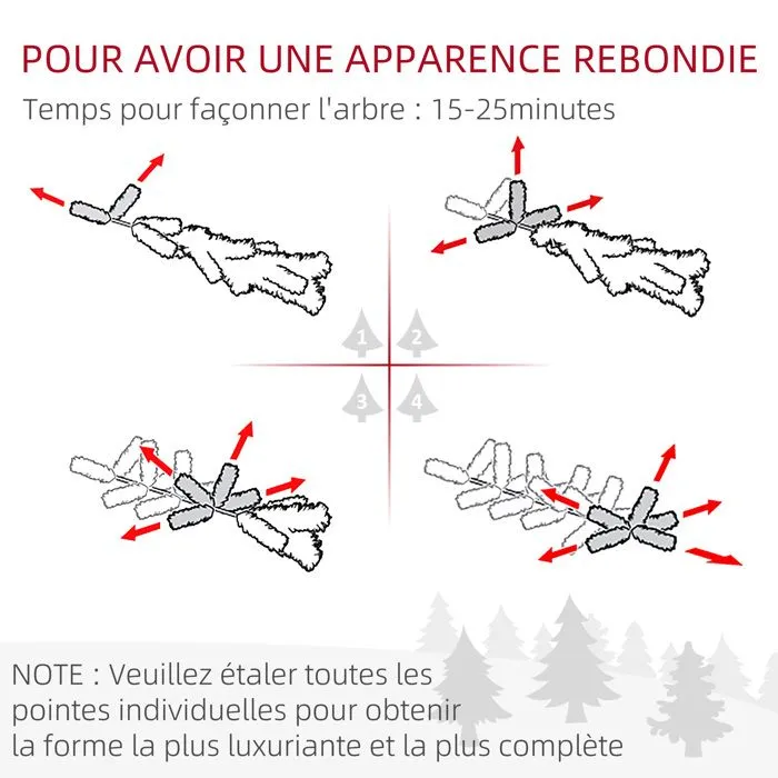 HOMCOM - Sapin de Noël - PVC - 61x61x120cm - Vert-5
