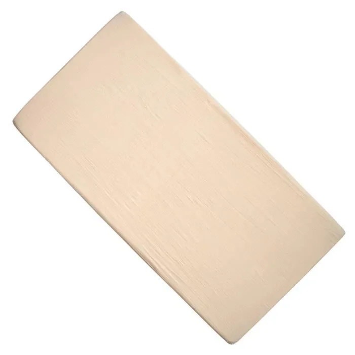 Drap housse en gaze de coton à carreaux 70x140 Beige-1