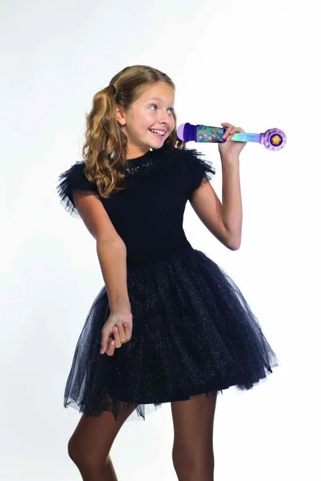 Microphone Wish avec tube lumineux, enceinte (entrée auxiliaire), mélodies et effets sonores-3
