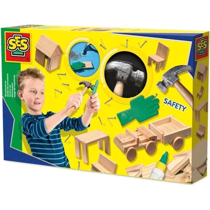 Atelier de menuiserie - SES CREATIVE - Kit complet - Jouets en bois-0
