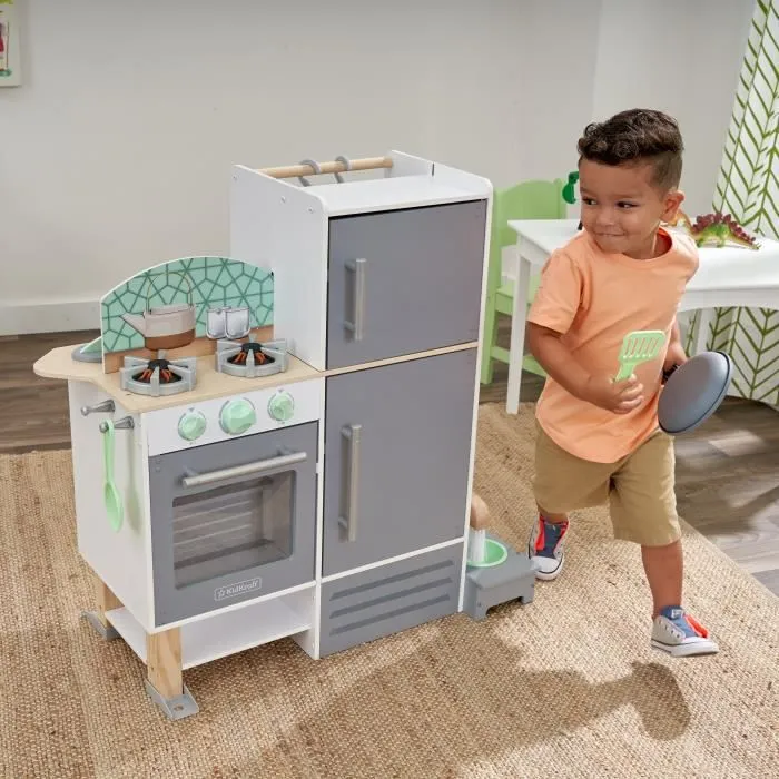 KIDKRAFT - Cuisine en bois 2 en 1 pour enfants avec buanderie et accessoires-1