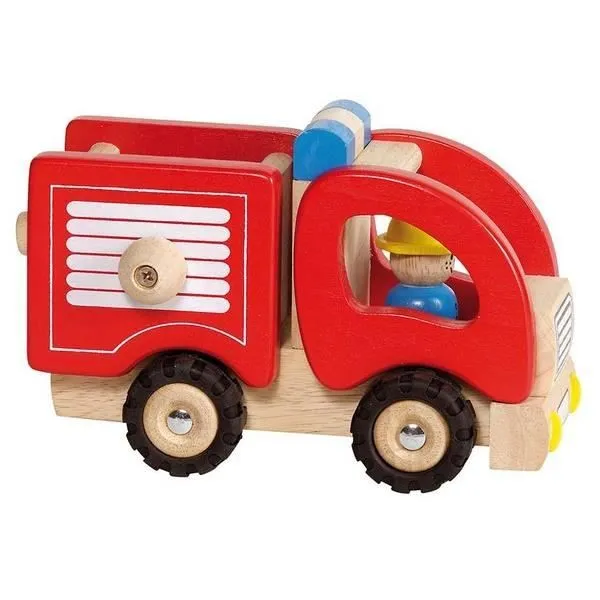 Camion de pompiers en bois-0