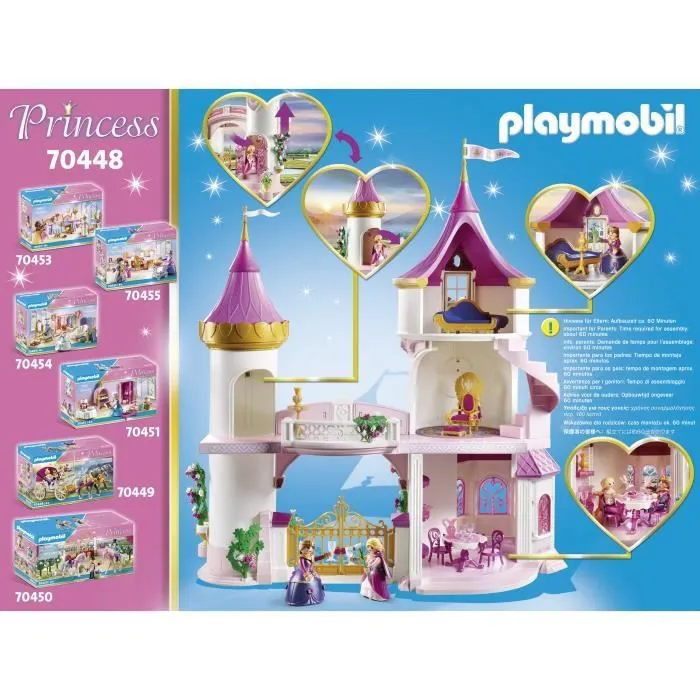 PLAYMOBIL 70448 Palais de princesse, 265 pièces, 2 personnages inclus, Dès 4 ans-8