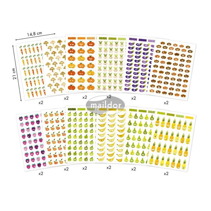 Livre 24 planches de gommette - 14.8 x 21 cm - Emoticône - Multicolore-1