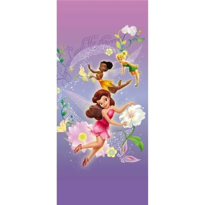 Poster - AG DESIGN - Fée Clochette - Violet - H 202 x L 90 cm - Décoration murale enfant-0