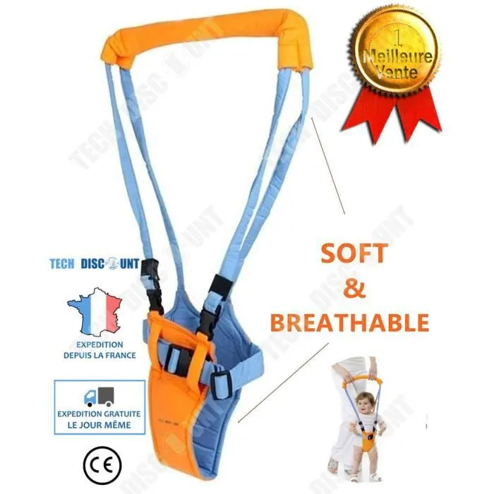 harnais de marche bébé bretelle apprentissage protection bébé garantie réglagle aide premier pas ceinture légère transport-0