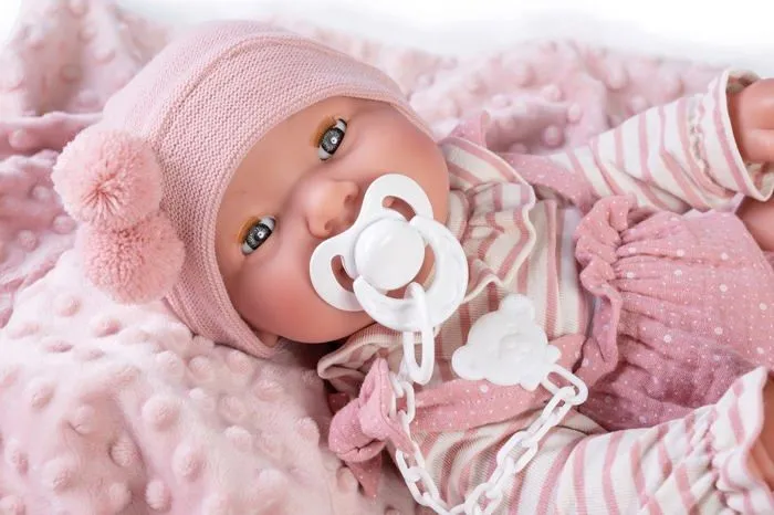 Poupee Muñecas antonio juan - 50160 - Munecas Antonio Juan- Nacides Nacida Mia Fait Pipi avec Couverture, , Multicolore-3
