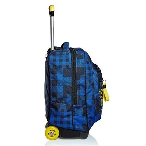 Bebeboutik Seven Sac a Dos a Roulettes Check Sac a Livres a Roulettes 2 en 1 Sac a Dos Trolley Filles et Garcons pour l Ecole le Spo