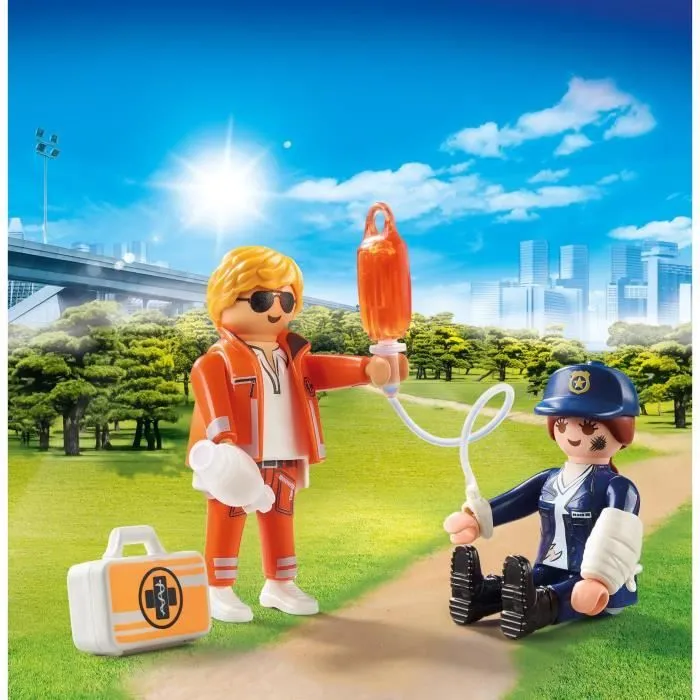PLAYMOBIL - 70823 - Playmobil Duo - Secouriste et policière-1