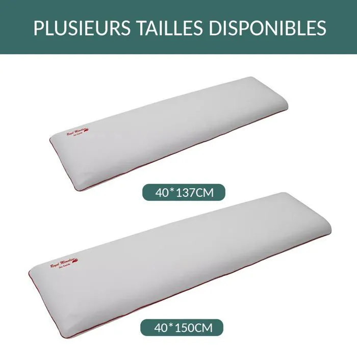 Traversin - Sampur - Grand Luxe - 140x40 cm - Mémoire de Forme - Déhoussable - Confort Ergonomique-2