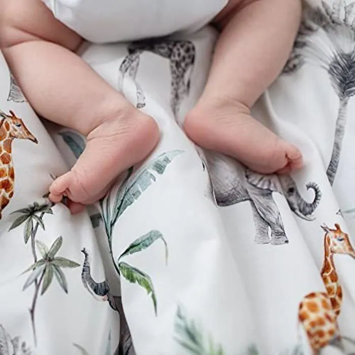 Drap Housse couffin Ovale - SEVIRA KIDS - Collection Safari - Satin de coton - Fabrication française-1