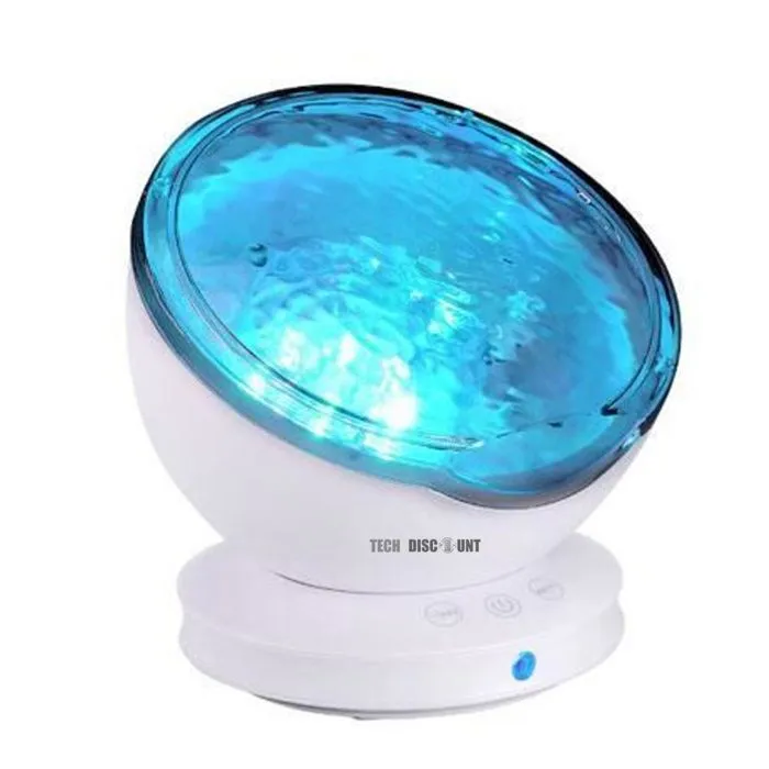 Projecteur Lampe Enfant, Veilleuse Projecteur Vagues Océan, Cadeau D'anniversaire, Noël, Anniversaire (White)-3