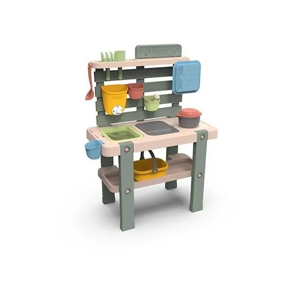 Smoby Life - Mud Kitchen - Jeu de cuisine en extérieur - 15 accessoires - Anti-UV - Matière Recyclée - Dès 3 Ans-0