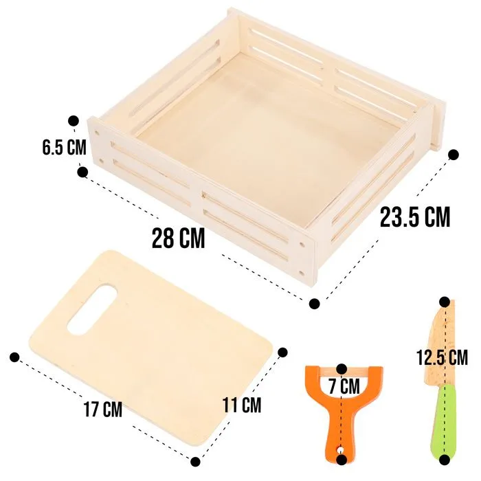 Ensemble XXL en Bois Fruits & Légumes à Découper – Jeu Magnétique Éducatif pour Enfants avec Accessoires et Caisse (KP8230)-3