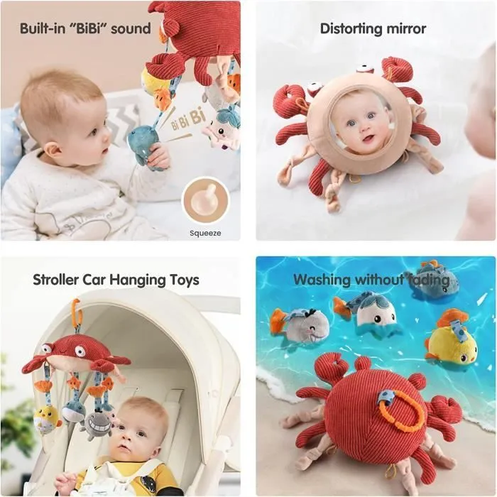 Mobile Musical pour Berceau de Bébé Avec Miroir, Jouets à Suspendre, Berceuses, 4 Modes Projection de pour Lit-3