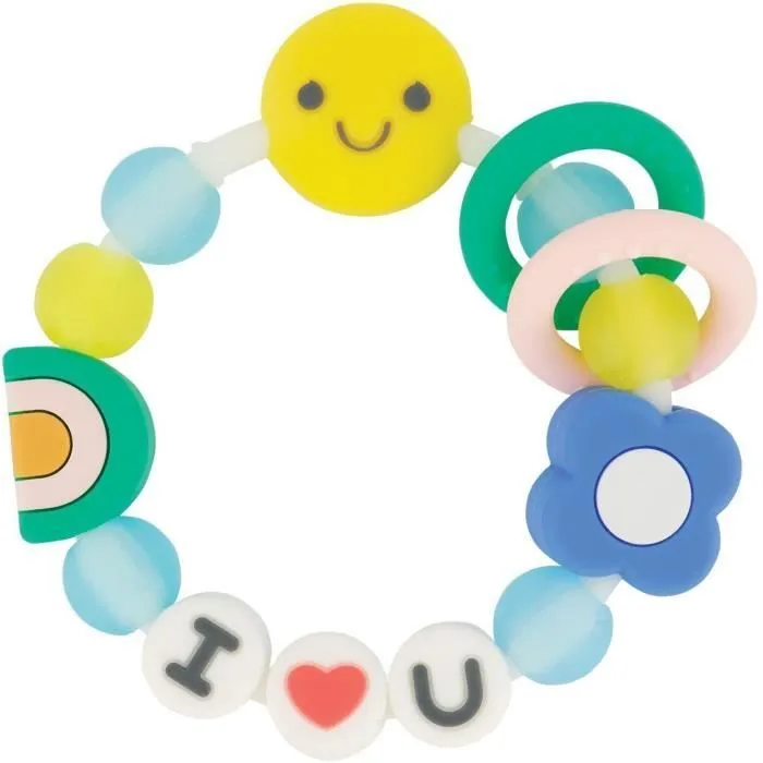 Bracelet de dentition de l'amitié - INFANTINO - 316773 - Silicone - "I love You" Je t'Aime-0