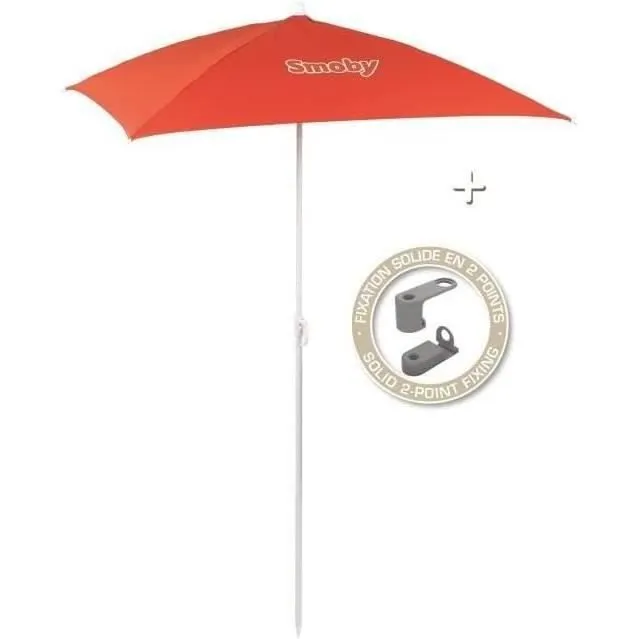 Smoby - Parasol pour tables pique-nique - 80 x 90 cm - Rouge-4