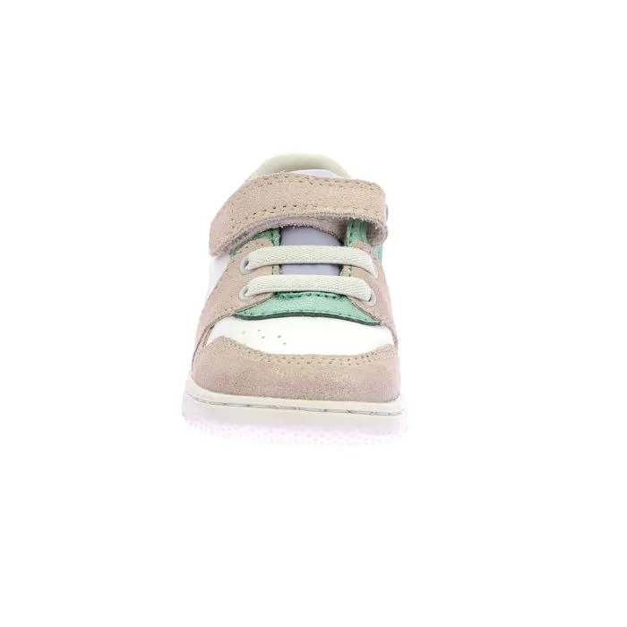 KICKERS Baskets basses Kickbrownie Blanc rose vert-4