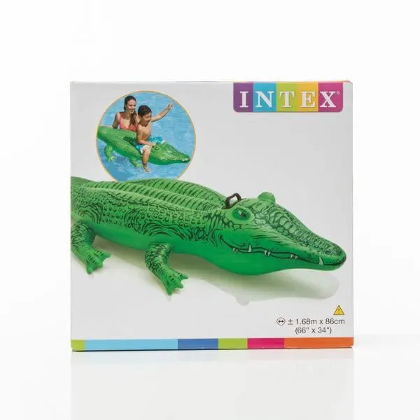 Crocodile Gonflable - INTEX - V0200217 - Vinyle - 2 chambres d'air - 168 x 86 cm-1