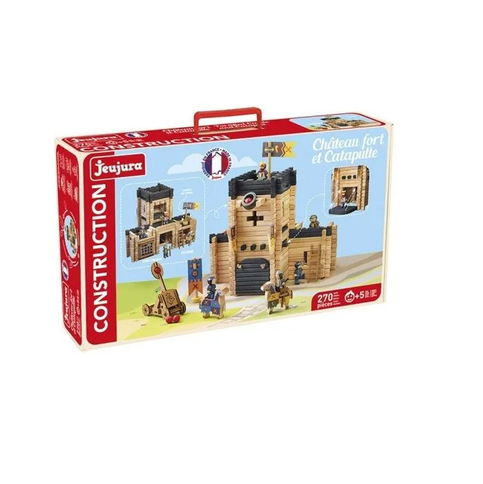 Jeu de construction - Jeujura - 8028 - Château fort - Catapulte - 270 pièces en bois-4