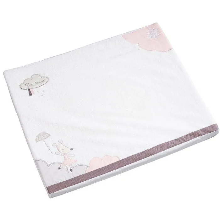 Matelas à langer en coton blanc - SAUTHON - Lilibelle-n - Dimensions 6x84x68 - Déhoussable et lavable-0