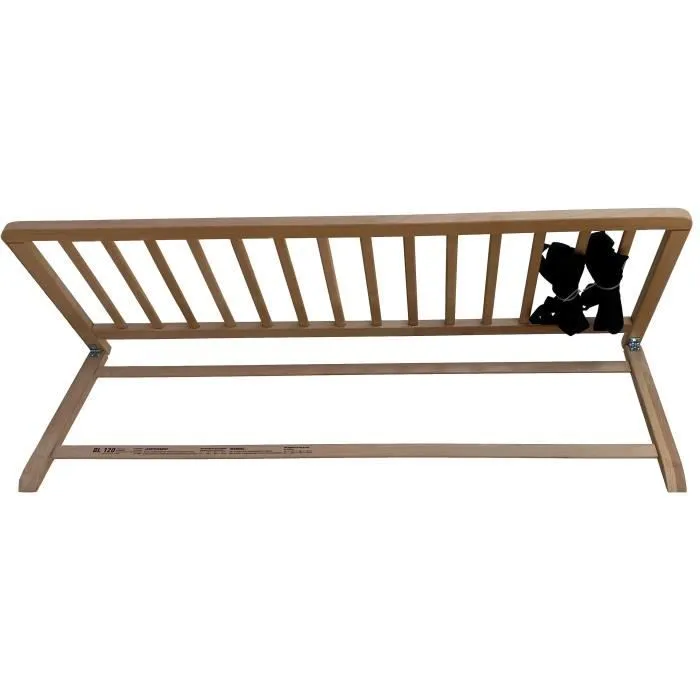 Barrière de Lit Nidalys Bois Naturel 120 CM Norme BS - Sécurité pour Bébé-3