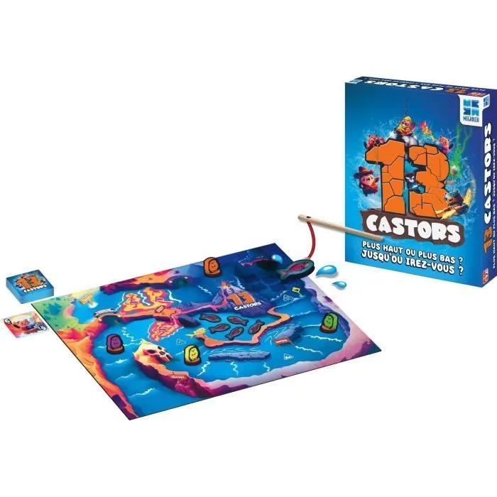Jeu de société - MEGABLEU - 13 Castors - Course de castors avec prédictions et bonus-0