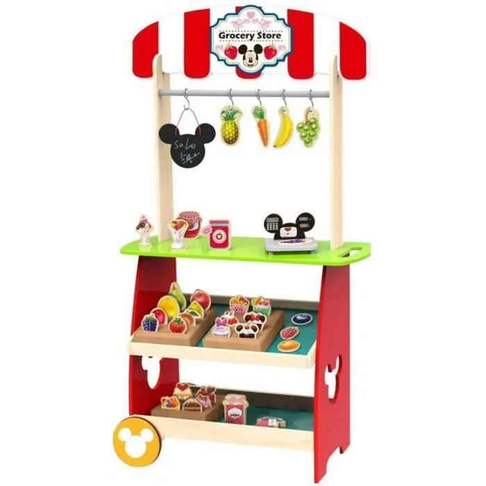 Supermarché en bois - DISNEY - Mickey Mouse - Blanc - Enfant - multicolore-0