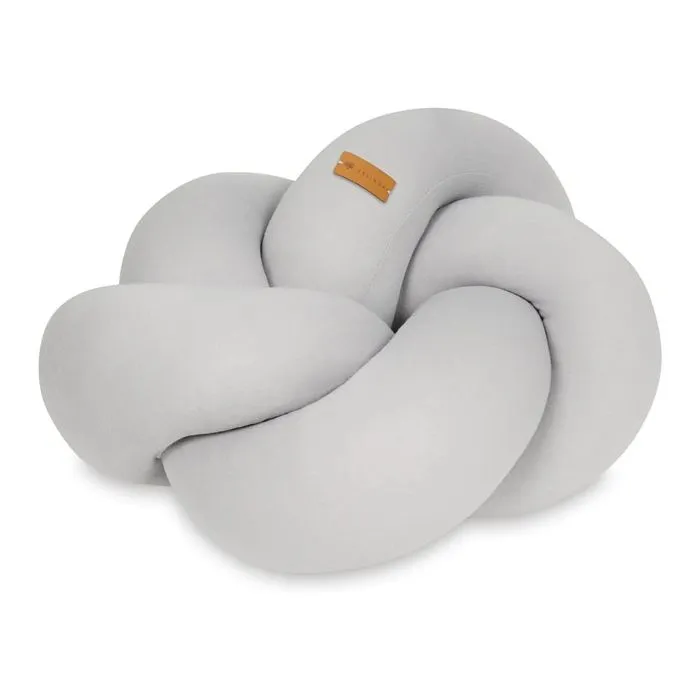 Coussin décoratif tressé - Gris - Coton élastique - 40x36 cm - Lavable-0