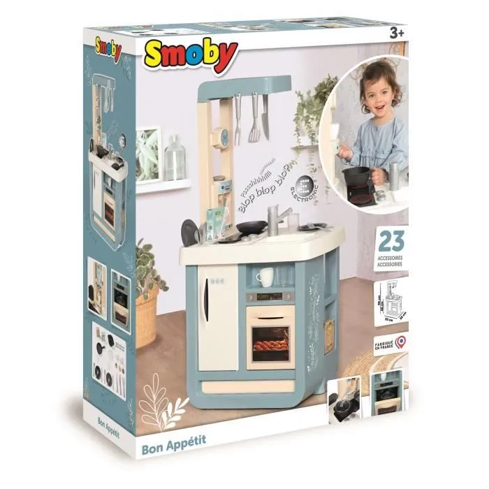 Smoby Cuisine Bon Appetit - 23 Accessoires - Effet sonores (plaques de cuissons électroniques) dès 3 ans-6