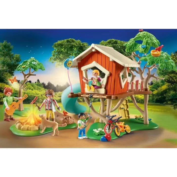 Cabane dans les arbres et toboggan - PLAYMOBIL - 71001 - Multicolore - Enfant - 4 ans et plus-1