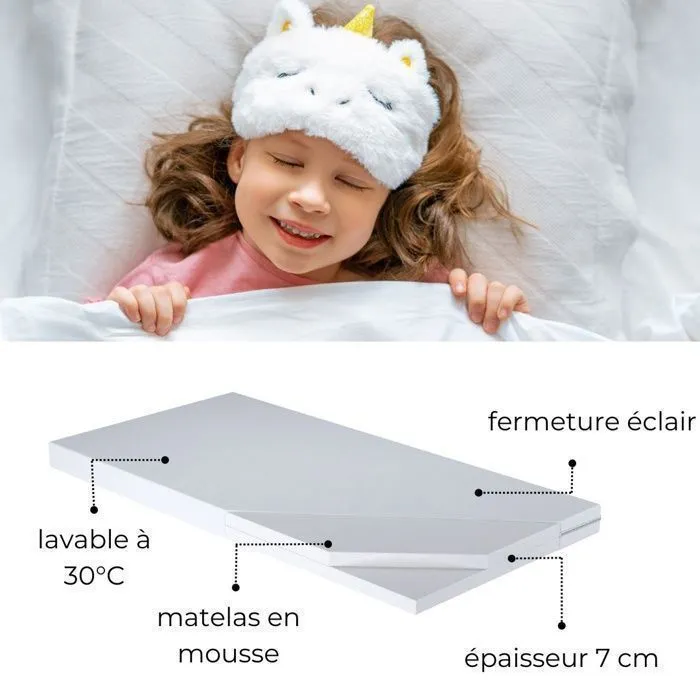 Lit enfant "fille aux licorne" 140x70cm+sommier+matelas-3