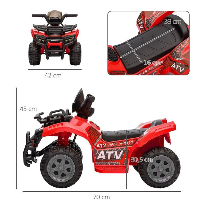 HOMCOM - Buggy électrique enfant - PP - 70x42x45cm - Rouge-1